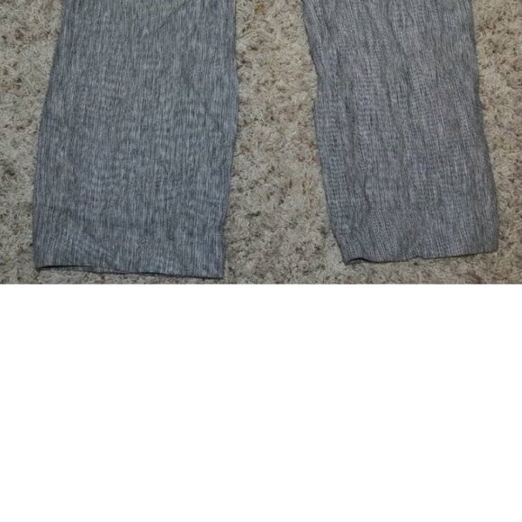 Womens Linen Capris My Michelle 13 Black Gray White Textured Blend Lowrise Pants - Picture 4 of 6